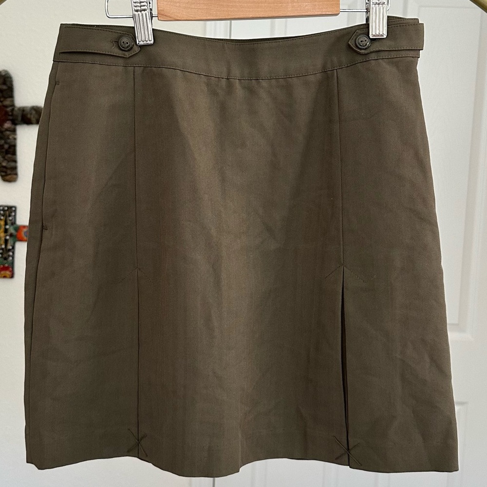 EP Pro Olive A-Line Skirt with Button Waist Tabs